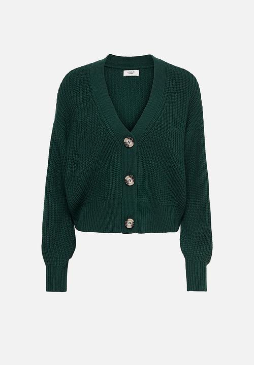 Jacqueline de Yong - Justy long sleeve short cardigan knit - ponderosa pine