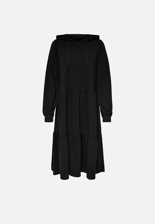 Jacqueline de Yong - Mary long sleeve sweat dress - black