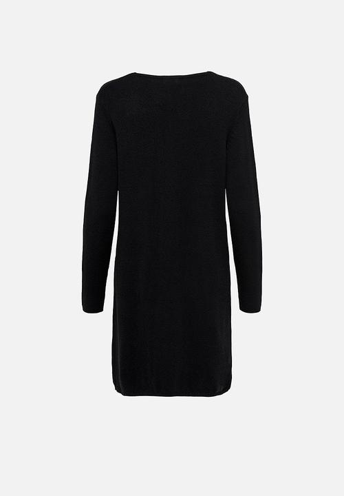 Jacqueline de Yong - Marco long sleeve v-neck dress - black