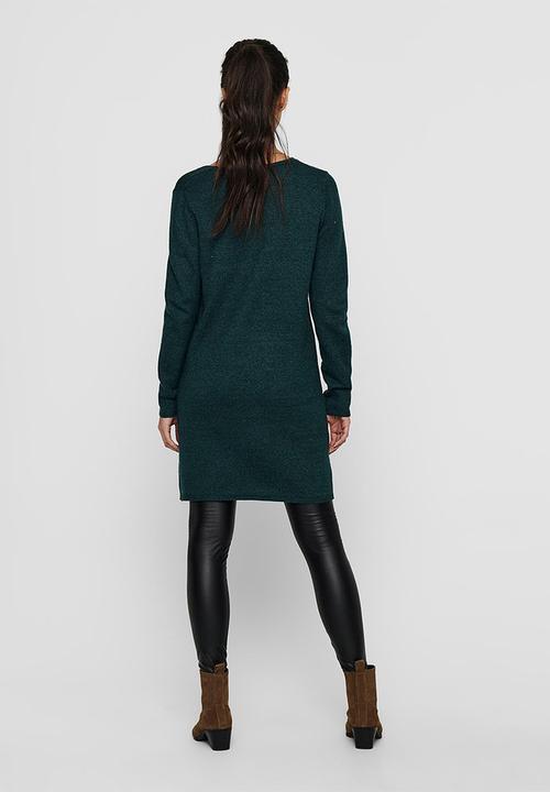 Jacqueline de Yong - Marco long sleeve v-neck dress - green