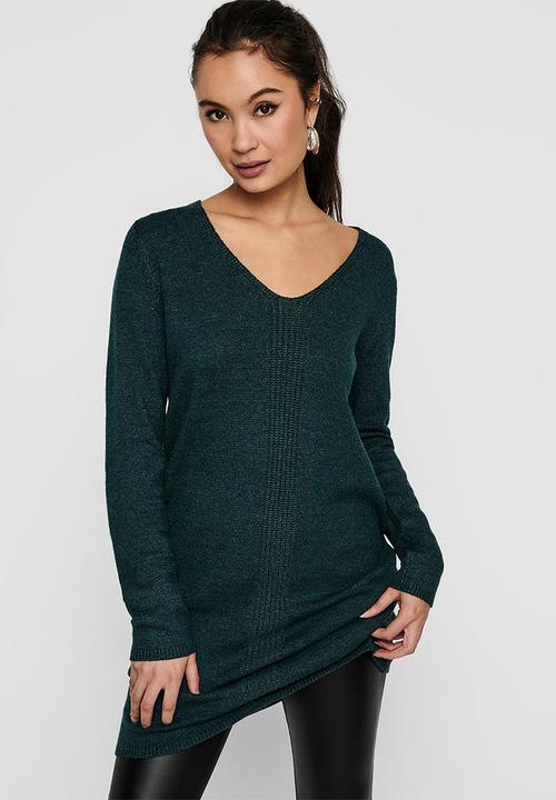 Jacqueline de Yong - Marco long sleeve v-neck dress - green