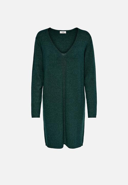 Jacqueline de Yong - Marco long sleeve v-neck dress - green