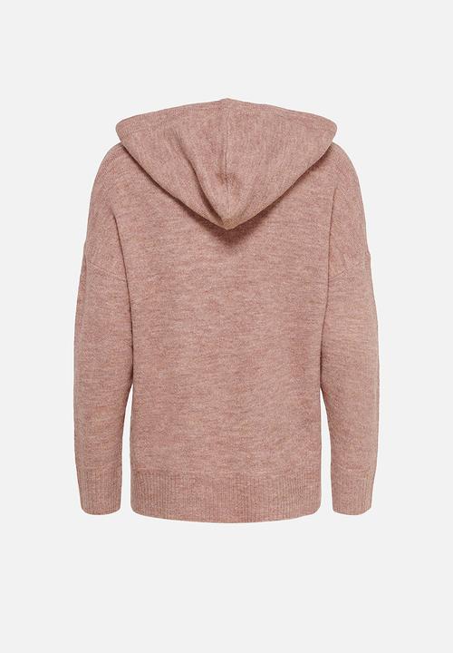 Jacqueline de Yong - Elanor  long sleeve hood pullover knit - zephyr melange