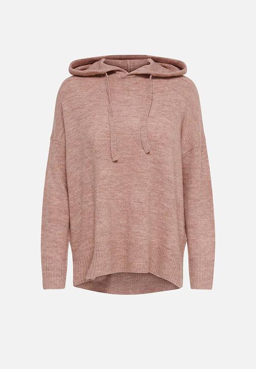Jacqueline de Yong - Elanor  long sleeve hood pullover knit - zephyr melange