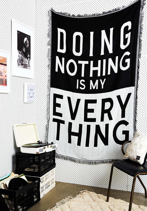 Typo - Woven throw - black & white 