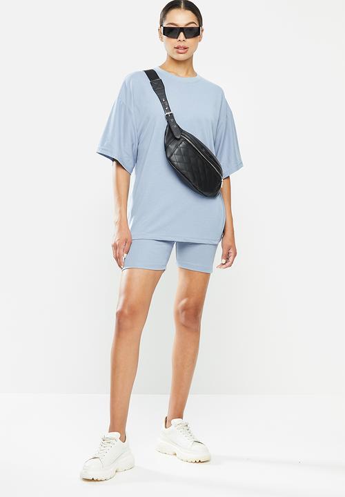 Missguided - Coord T-shirt & cycling short set - blue