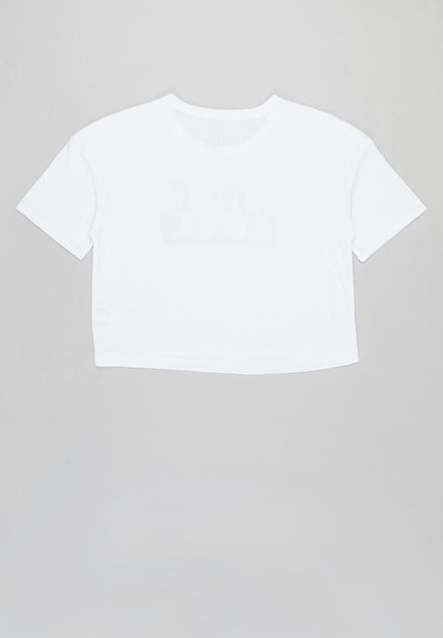 Rebel Republic - Girls colour block crop top - white