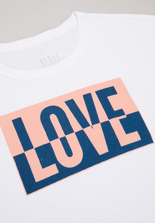 Rebel Republic - Girls colour block crop top - white
