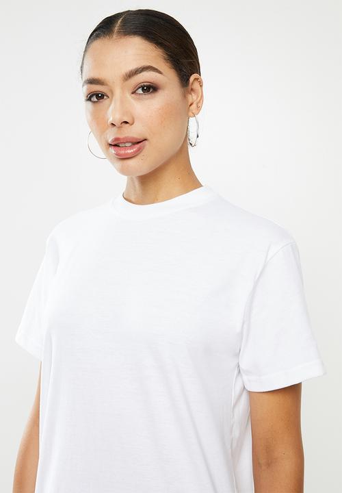 Missguided - Basic T-shirt dress midi - white
