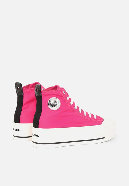 Diesel  - S-astico mc wedge sneakers - raspberry sorbet