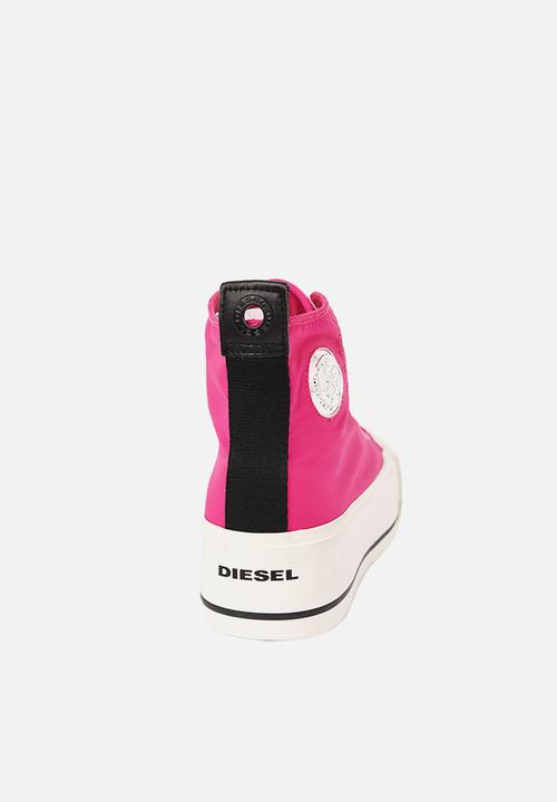 Diesel  - S-astico mc wedge sneakers - raspberry sorbet