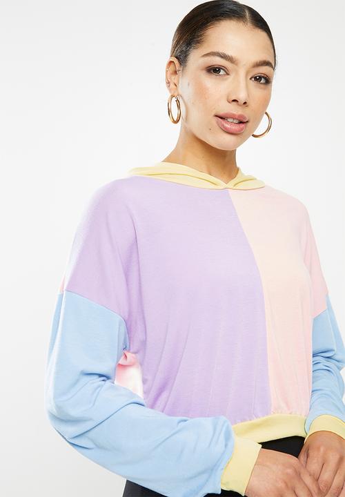 Missguided - 4 way colour block over size hoodie - multi