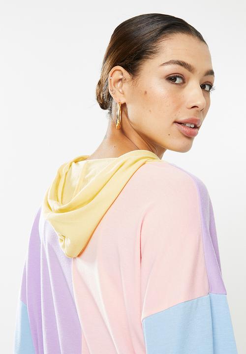 Missguided - 4 way colour block over size hoodie - multi
