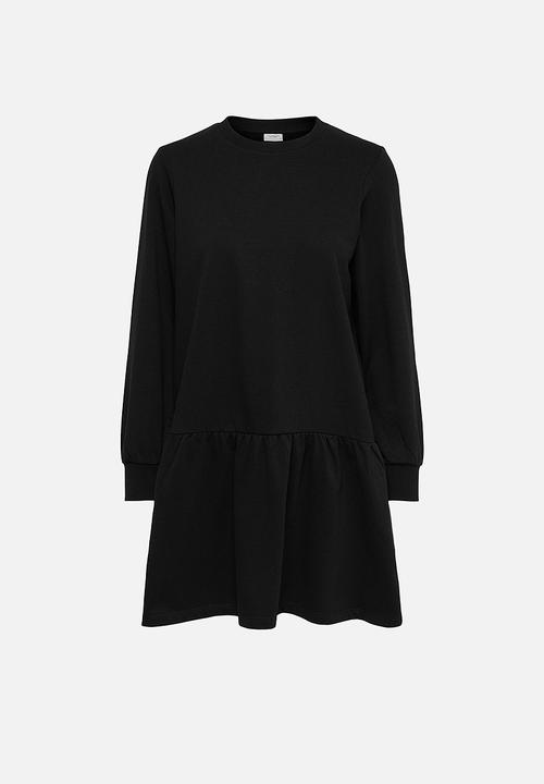 Jacqueline de Yong - Nashville long sleeve sweat dress - black