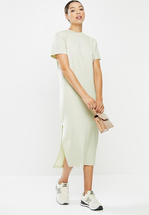 Missguided - Basic tshirt dress midi short sleeve - mint