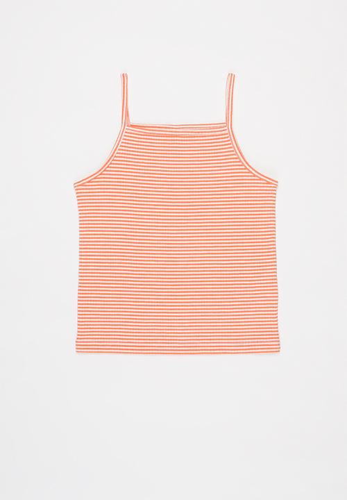 KIDS ONLY - Nati sleeveless top - orange & White 