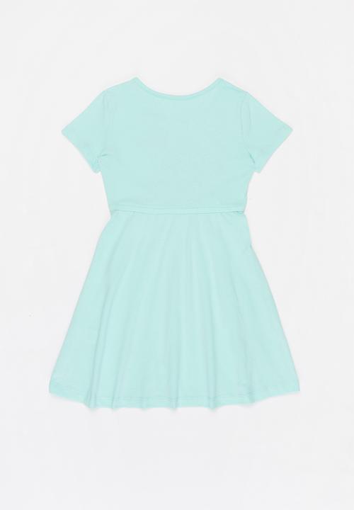 Pop Candy - Printed short sleeve dress - aqua