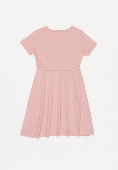 Pop Candy - Foil print short sleeve dress - pink