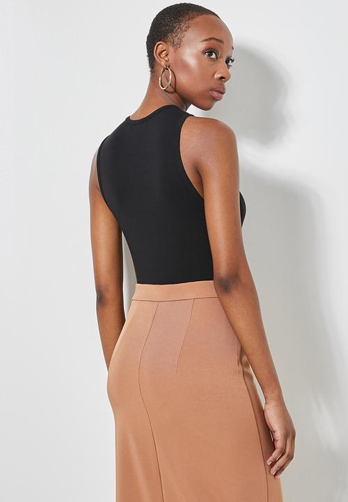 Superbalist - Wide rib cutout dtl bodysuit - black