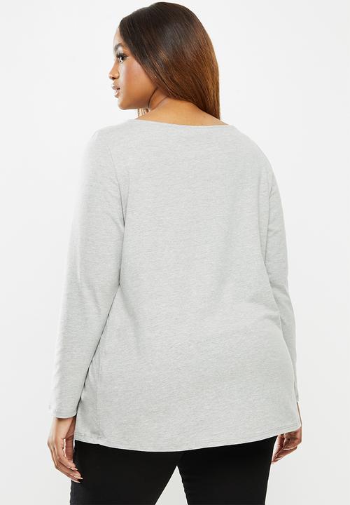 edit Plus - 2 Pack boat neck tee - navy & grey