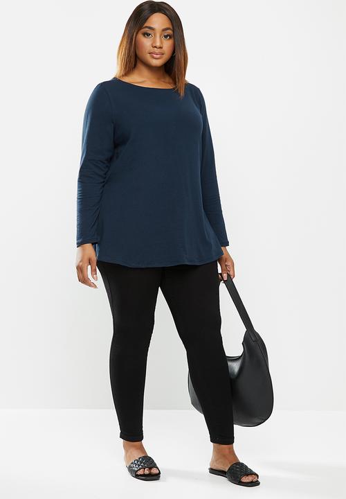edit Plus - 2 Pack boat neck tee - navy & grey