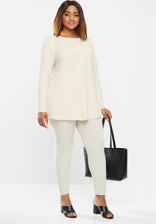 edit Plus - 2 Pack boat neck tee - black & neutral