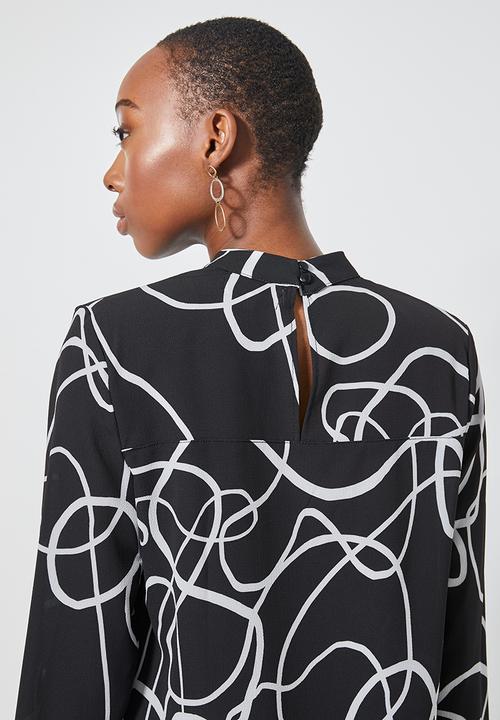 Superbalist - Hi neck shell - black & white 