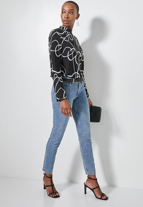 Superbalist - Hi neck shell - black & white 