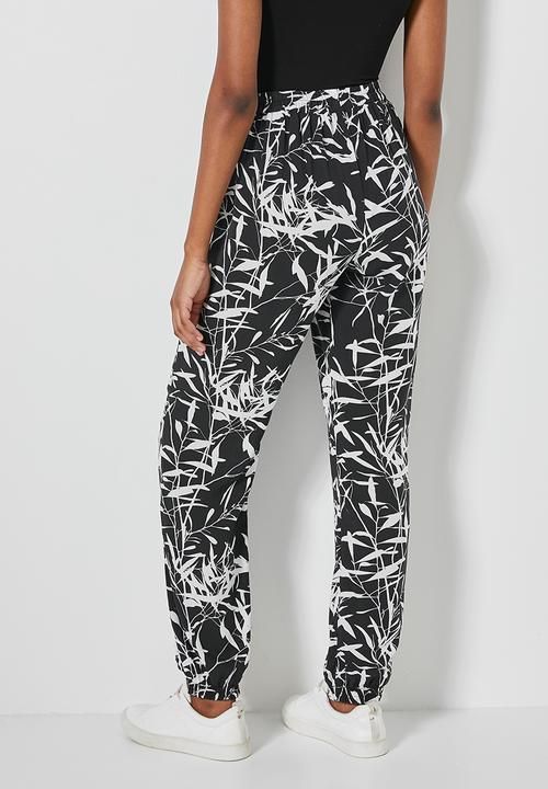 Superbalist - Pull on pants - black & white 