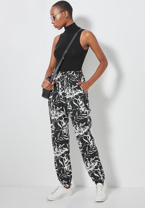 Superbalist - Pull on pants - black & white 