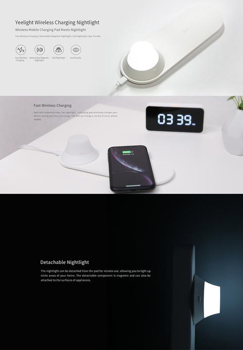 Yeelight - 15w Wireless Charging Nightlight - Removable Portable Magnet Light