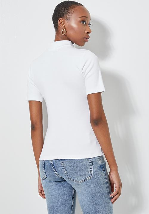 Superbalist - 2 pack lycra rib turtle neck tee's - black & white