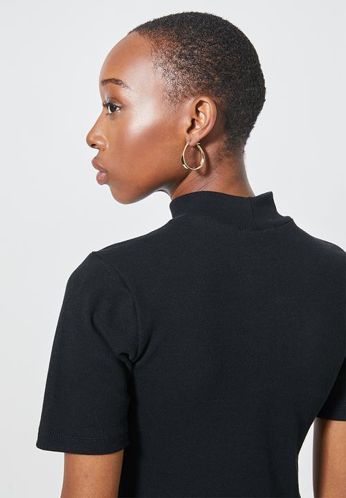 Superbalist - 2 pack lycra rib turtle neck tee's - black & white