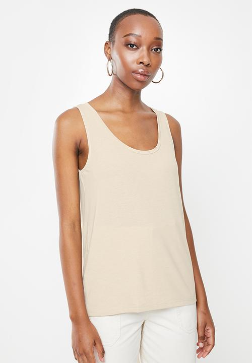 MANGO - Top bobar - beige 