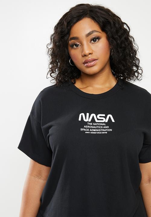 Blake - Cropped oversized tee- black 