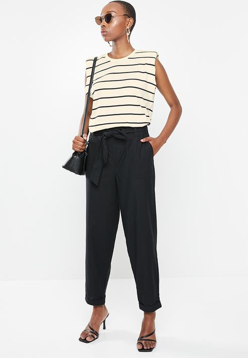 MANGO - T-shirt hombro - neutral & black 