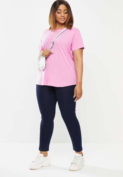 Cotton On - Curve the one crew tee - washed rasberry