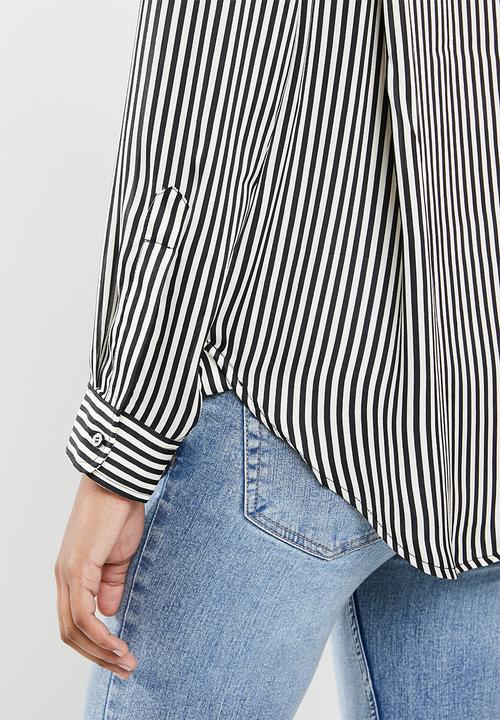 MANGO - Shirt bass - black & white 