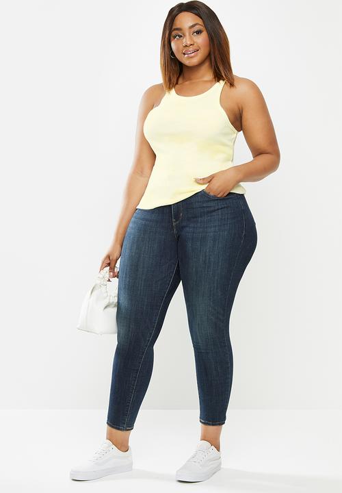 Cotton On - Curve turnback tank - lemon tie dye