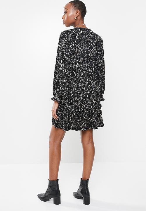 MANGO - Dress moss - black & brown 