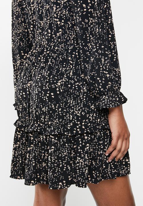 MANGO - Dress moss - black & brown 