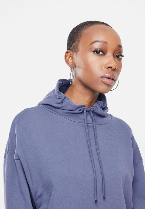 Missguided - Corset cut asymmetric hoodie - blue