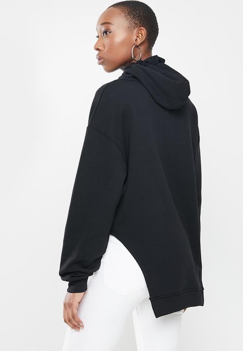 Missguided - Corset cut asymmetric hoodie - black
