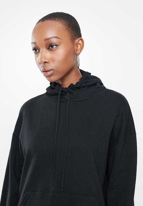 Missguided - Corset cut asymmetric hoodie - black