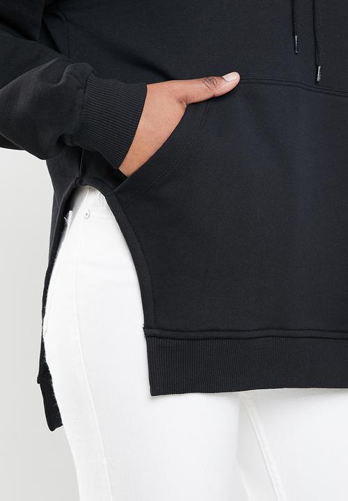 Missguided - Corset cut asymmetric hoodie - black