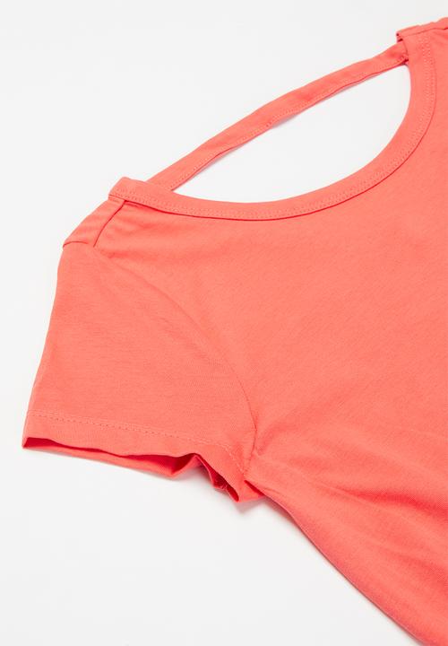 KIDS ONLY - May life short sleeve playsuit - coral