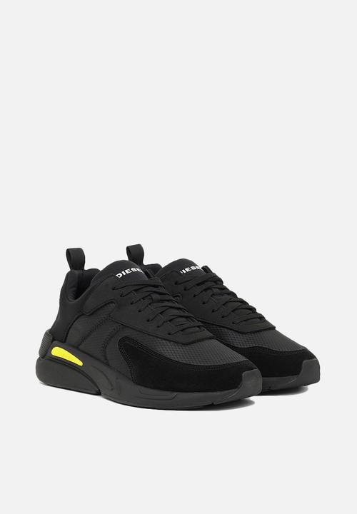 Diesel  - S-serendipity low cut sneakers - black / cyber yellow