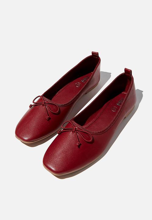 Cotton On - Essential rylee ballet - deep red 