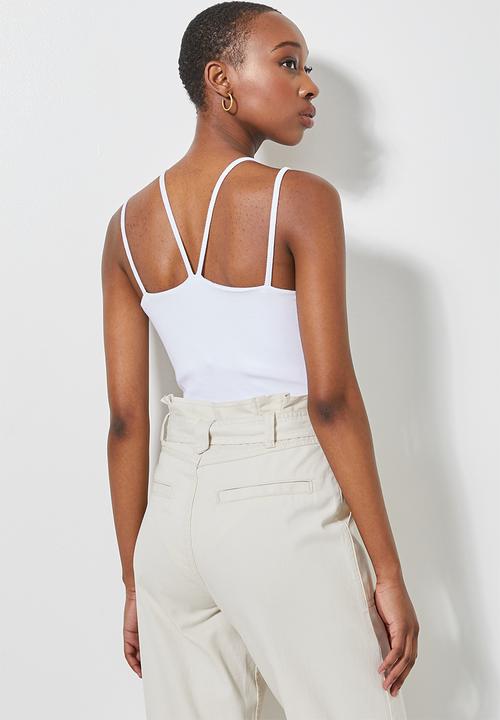 Superbalist - Rib double strap bodysuit - white