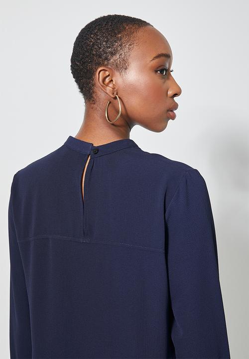Superbalist - Funnel neck longline blouse - navy